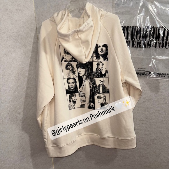 Taylor Swift Exclusive the Eras Tour Beige Hoodie Sweater NEW Official Merch - Picture 8 of 17